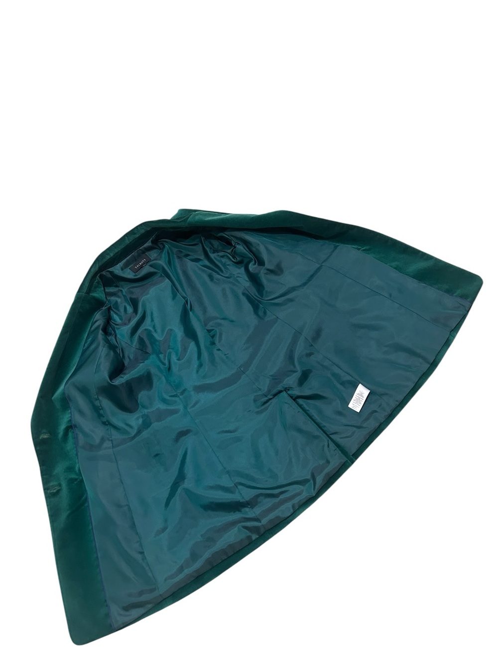 Talbots Emerald Green Velvet Double-Breasted longline lined Blazer size 4 - Picture 11 of 13